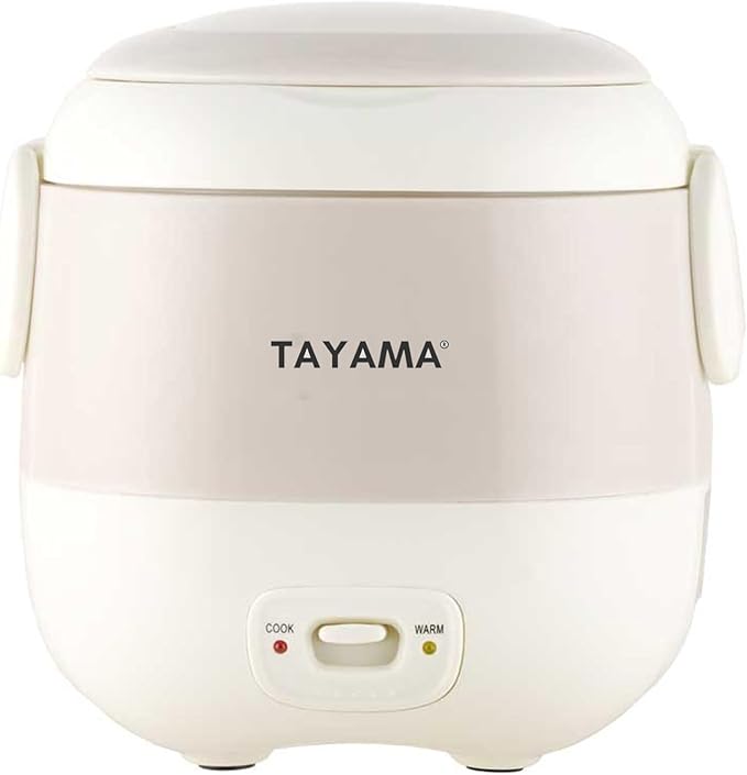 Tayama 1.5 Cup Portable Mini Rice Cooker, White (TMRC-03R)