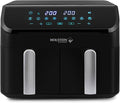 Holstein Housewares 9.5 QT Dual Basket Digital Air Fryer, Independent Controls - Non-Stick, Healthy Cooking with Less Oil, 8 Presets, Fry, Roast, Bake & Grill, LED Display & Dishwasher-Safe Parts