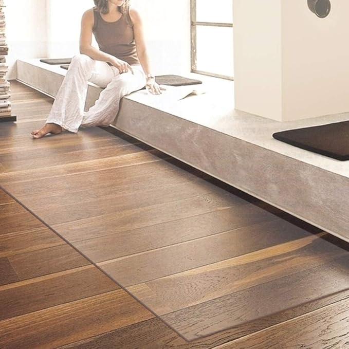 NECAUX Custom Multisize 1.5mm Thick Frosted PVC Table Cover Protector - 20 x 39 Inch Rectangular Plastic Table Cover Desk Pad Mat for Office & Computer Desk