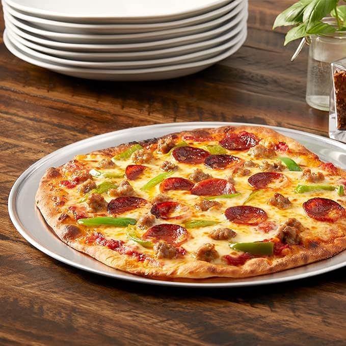 American Metalcraft TP13 Wide Rim Pizza Pan, Aluminum, 13-Inches, Silver