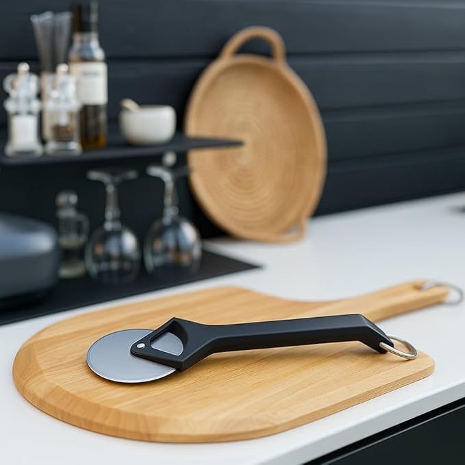 Witt Stainless Steel Pizza Cutter Wheel – Professional Pizza Cutter & Pizza Slicer, Sharp One-Cut Blade, Non-Slip Handle, Protective Case, Dishwasher Safe, 12.4 Inch