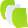 SURDOCA Dough Scraper Bench Scraper - 3P 11.8x7.3" Plastic Flexible Bowl Scraper, Sharp Edge & Angles Cake Scraper. Non-Slip Bakeware Decorating Tools Sculpting & Modeling Tools - Green+White+Green