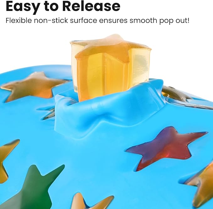 JOERSH Star Candy Molds Silicone Molds for Hard Candy, Gummy, Caramels, Chocolate, Ganache, Ice Cubes, 240 Cavity