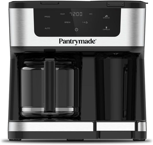 Deluxe 12-Cup Coffee Maker & Single Serve Brewer – Programmable, K-Cup Compatible, Adjustable Brew Size, Glass Carafe, Auto Shut-Off - Ideal for Home or Office