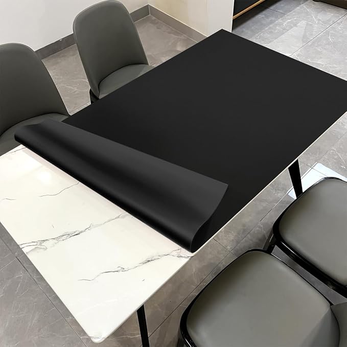 Table Pads for Dining Room Table Rectangular - 42x70 Inch Waterproof Easy to Clean Can Conceal Flaws Protector The Table Top from Scratches Used for Dining (Black+Black 42x70)