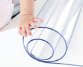 Table Protector Clear PVC Wood Furniture Crystal Plastic Tablecloths Wipeable Protective Desk Cover Mat PVC Vinyl Dining Coffee Tabletop Protection Pad Mat Easy Clean Anti Scratch 48x90 Trim for 84"