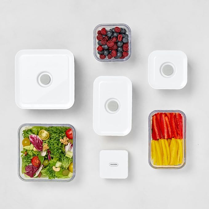 VAKUEN Premium Airtight Food Storage Containers, 3.28qt 1 Piece, Smart One-Click Seal Lid, No Hinges, Patented Double Silicone Lining, 100% Leak Proof, BPA-FREE, Dishwasher, Microwave Safe