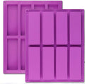 Palksky (2 Pcs) 8 Cavity Rectangle Granola Bar Silicone Mold/Nutrition/Cereal Bar Molds Energy Bar Maker for Chocolate Truffles Ganache Bread Brownie Cornbread Cheesecake Pudding Butter Mould