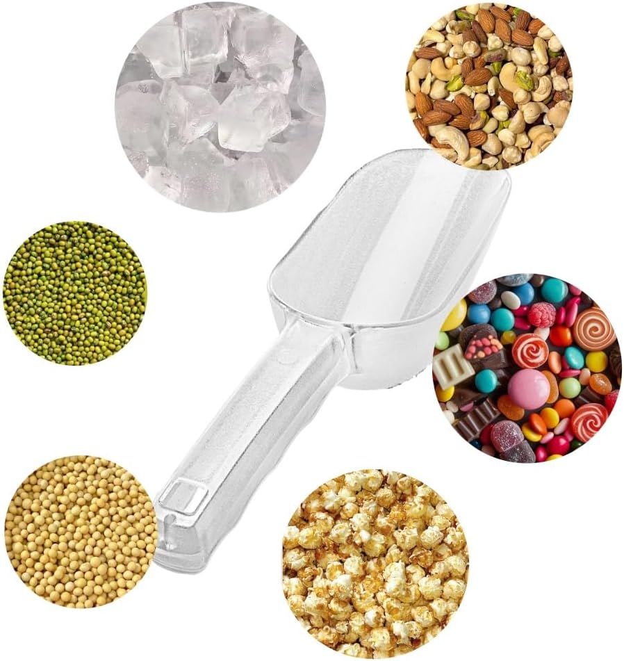 ice maker scoop,ice scoopers for ice bucket,Polycarbonate Utility Ice Scoop, 24 Oz, No BPA,Clear, Ergonomic Handle, Applicable to: Ice Maker, Ice Cream, Pets Food, Coffee Beans(1 pack) L