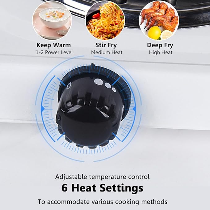 Compact and Portable Countertop Burner- Countertop Single Coiled Burner 1000 Watts Electric Hot Plate Temperature Controls White