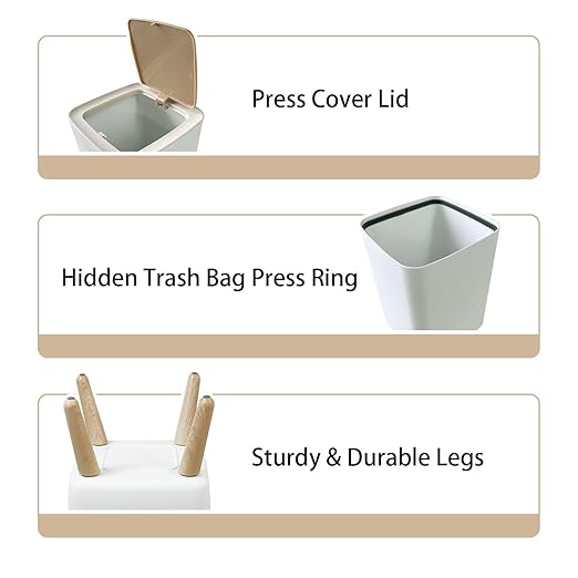Small Trash Can with Lid Seamless vintage ornamental watercolor paint pattern for fabric Wastebasket with Press Cover Dog Proof Garbage Can Waste Bin for Kitchen Bathroom Nursery 2.6 Gallon