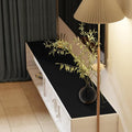 Top Dresser Protector - 20x84 Inch Waterproof Easy to Clean Can Conceal Flaws Protector The Table Top from Scratches Used for Coffee Table Dresser(Black+Black 20x84)