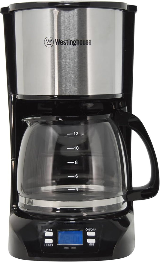 Westinghouse 220 volts 12 cup coffee maker 220v 240 volt Digital Programmable Coffee Machine Permanent Filter & Hot Plate (NOT FOR USE IN USA)