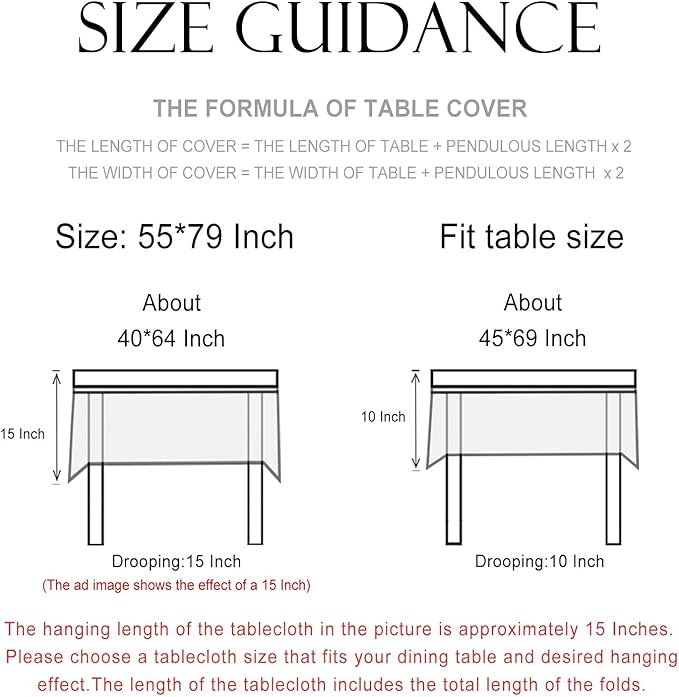 patdrea Designer French Linen Table Cloth for Rectangle Table,Vintage Fall Decorative Tablecloth,Floral Decoration Cover for Kitchen Dining Christmas,Tea Party,Thanksgiving,55"x79"-Littledaisy