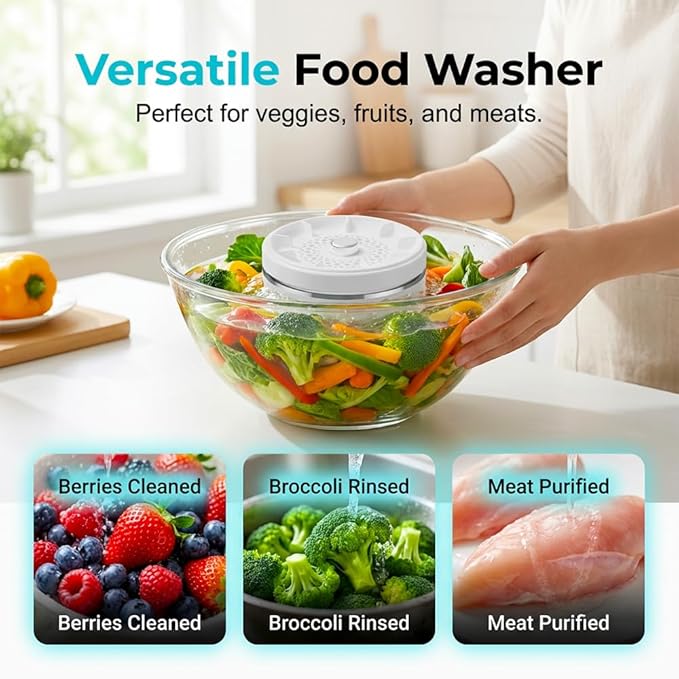 Upgraded Fruit and Vegetable Washing Machine, Fruit Cleaner Device Fruit and Vegetable Purifier Clean Produce with Titanium Electrolysis Purification in Water (2)
