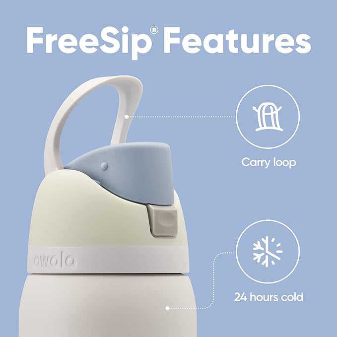 Owala FreeSip Insulated Stainless Steel Water Bottle with Straw for Sports, Travel, and School BPA-Free Sports Water Bottle, 40 oz, Iced Breeze