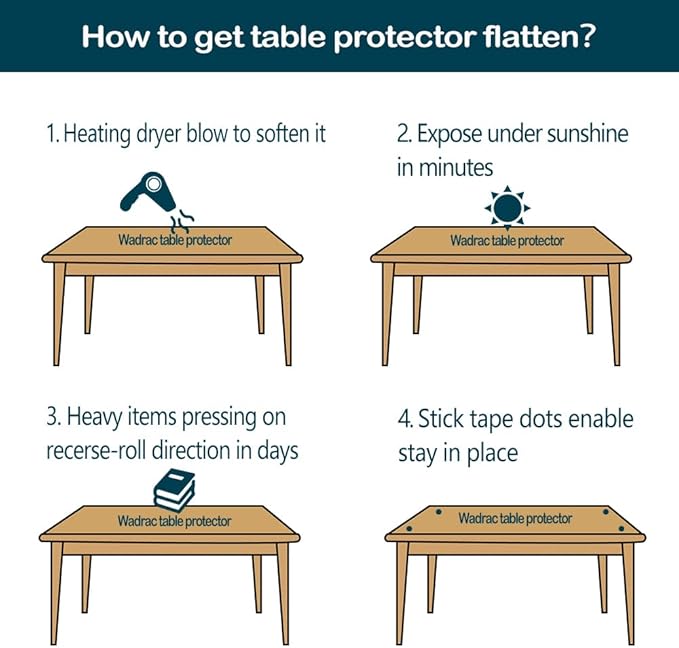 Clear PVC Table Protector Wood Furniture Dining Coffee Kitchen Tabletop Protective Cover Mat Clear Meet Desk Top Pad Plastic Tablecloth Wipeable Rectangle Vinyl Easy Clean PVC 60x96 Inch or 90" or 84"