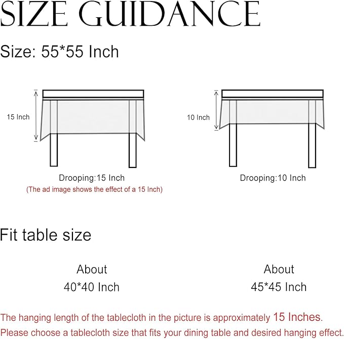 ISAENNE Designer Christmas Linen Small Square Tablecloth,Light Beige Western Elegant Table Cloth,Wrinkle Resistant Decor Tablecloths for Dining Thanksgiving Kitchen Christmas,55"*55"-Carol G