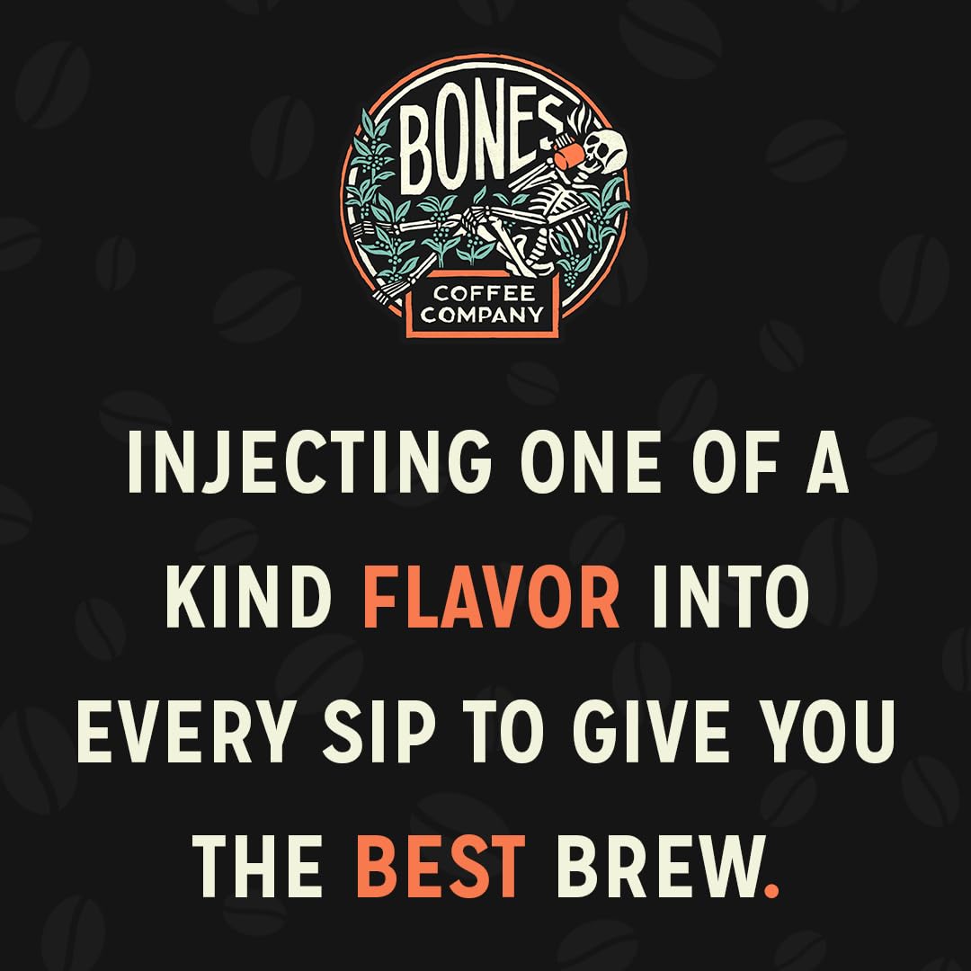 Bones Coffee Company Sumatra Single-Origin, Dark Chocolate, Smoky, Earthy Notes, Ground Coffee Beans, Low Acid Dark Roast Arabica Beans Flavored Coffee, 12 oz Ground