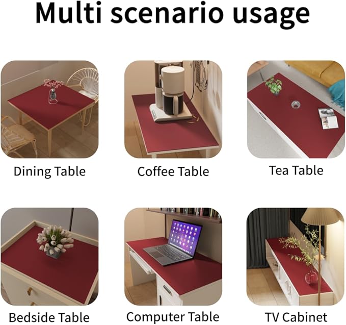 Dresser Cover Top - Can Be Used On Both Sides Waterproof and Easy to Clean Good Flatness Used for Dresser Table(Black+Wine Red 10x36)