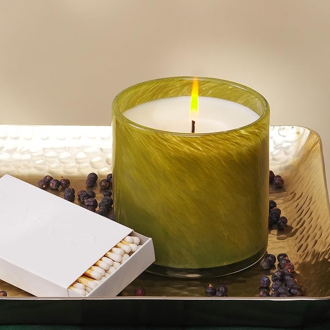 LAFCO New York Signature Candle, Sage & Walnut - 15.5 oz - 90-Hour Burn Time - Reusable, Hand Blown Glass Vessel - Made in The USA
