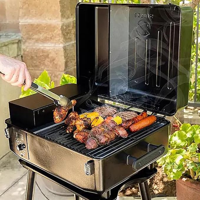Z GRILLS ZPG-200APro Portable Tabletop Wood Pellet Grill and Smoker, Digital Control, 8 in 1 BBQ Grill for Outdoor Kitchen, Backyard, 202 Sq Inches of Cooking (Black)