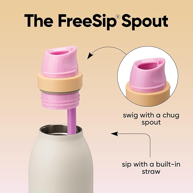 Owala FreeSip Twist Insulated Stainless Steel Water Bottle with Straw for Sports and Travel, BPA-Free, 24-oz, Daybreak