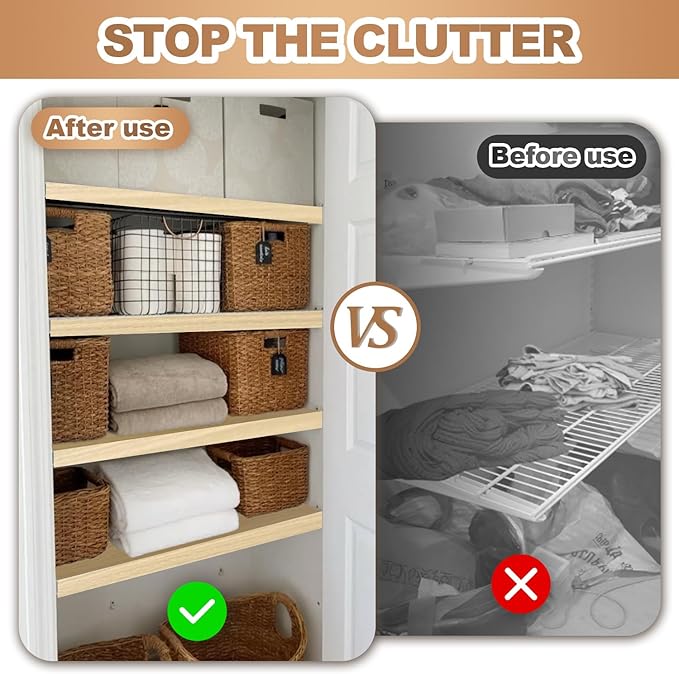 5 Pcs Wire Rack Covers 30x16x2.5 inch PVC Pantry Shelf Cover 0.31 inch Thick Removable Closet Wire Rack Shelf Covers,Decoration Kitchen Bathroom Office Shelving (Wood Color,30x16x2.5inch)