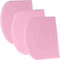 SURDOCA Dough Scraper Bench Scraper - 3P 9.5x6.1" Plastic Flexible Bowl Scraper, Sharp Edge & Angles Cake Scraper. Non-Slip Bakeware Decorating Tools Sculpting & Modeling Tools - Pure Pink
