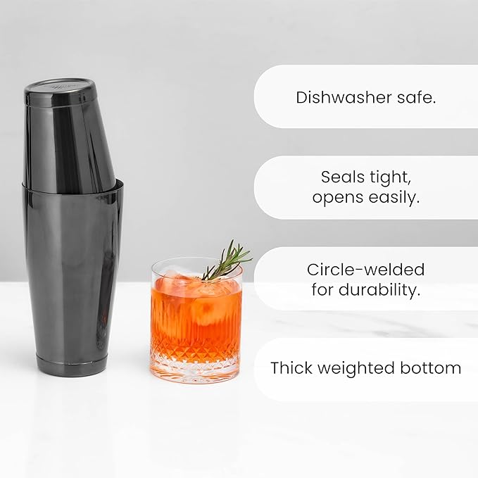 A Bar Above Professional Boston Shakers Set, 18oz and 28oz, Weighted Cocktail Shaker Set, for Bartenders, Pro Bar Shaker, Made from Premium Stainless Steel 304