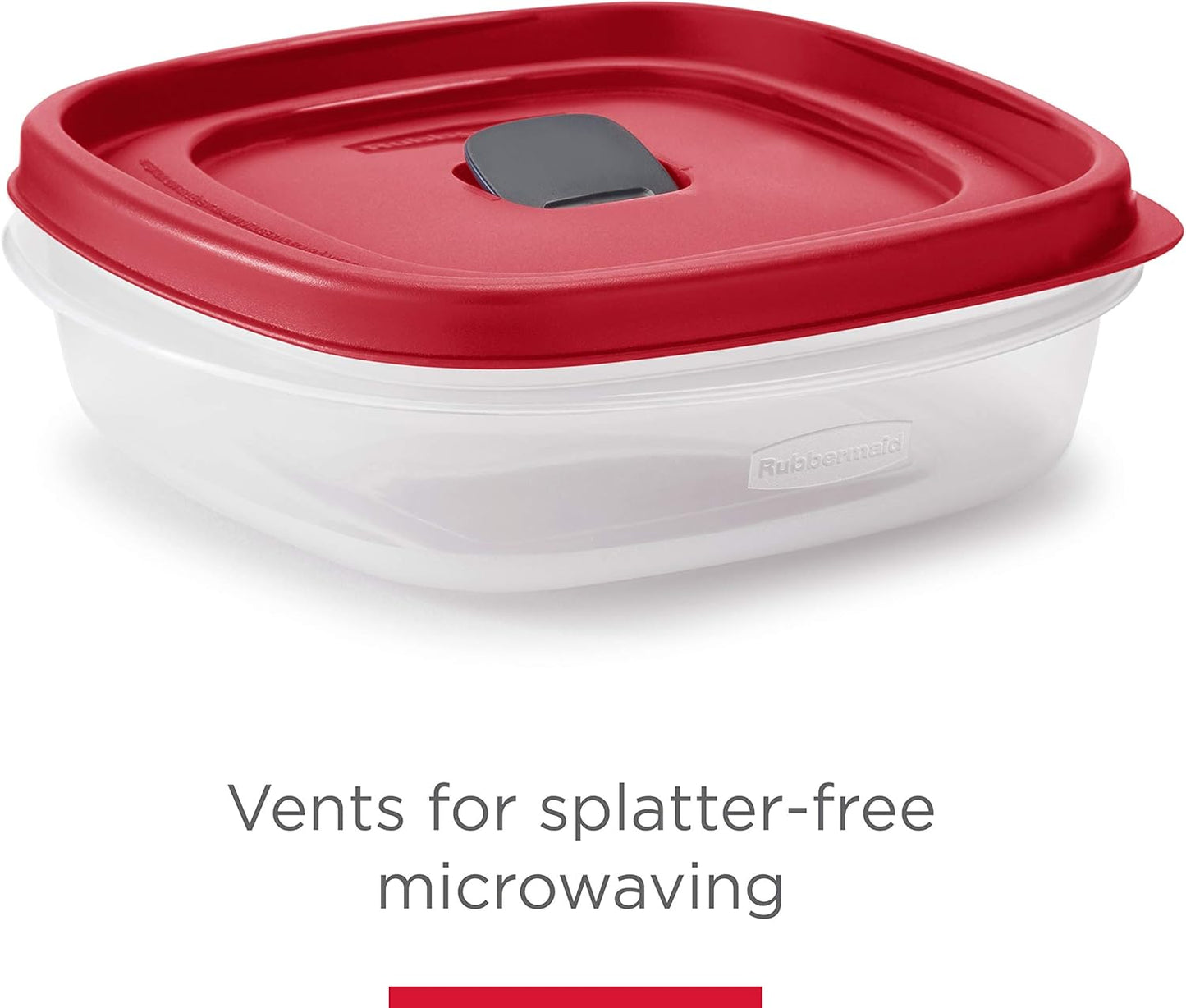 Rubbermaid 16-Piece BPA-Free Plastic Food Storage Set, Red Vented Lids - Microwave, Dishwasher Safe: Perfect for Meal Prep, Leftovers, and Kitchen Organization