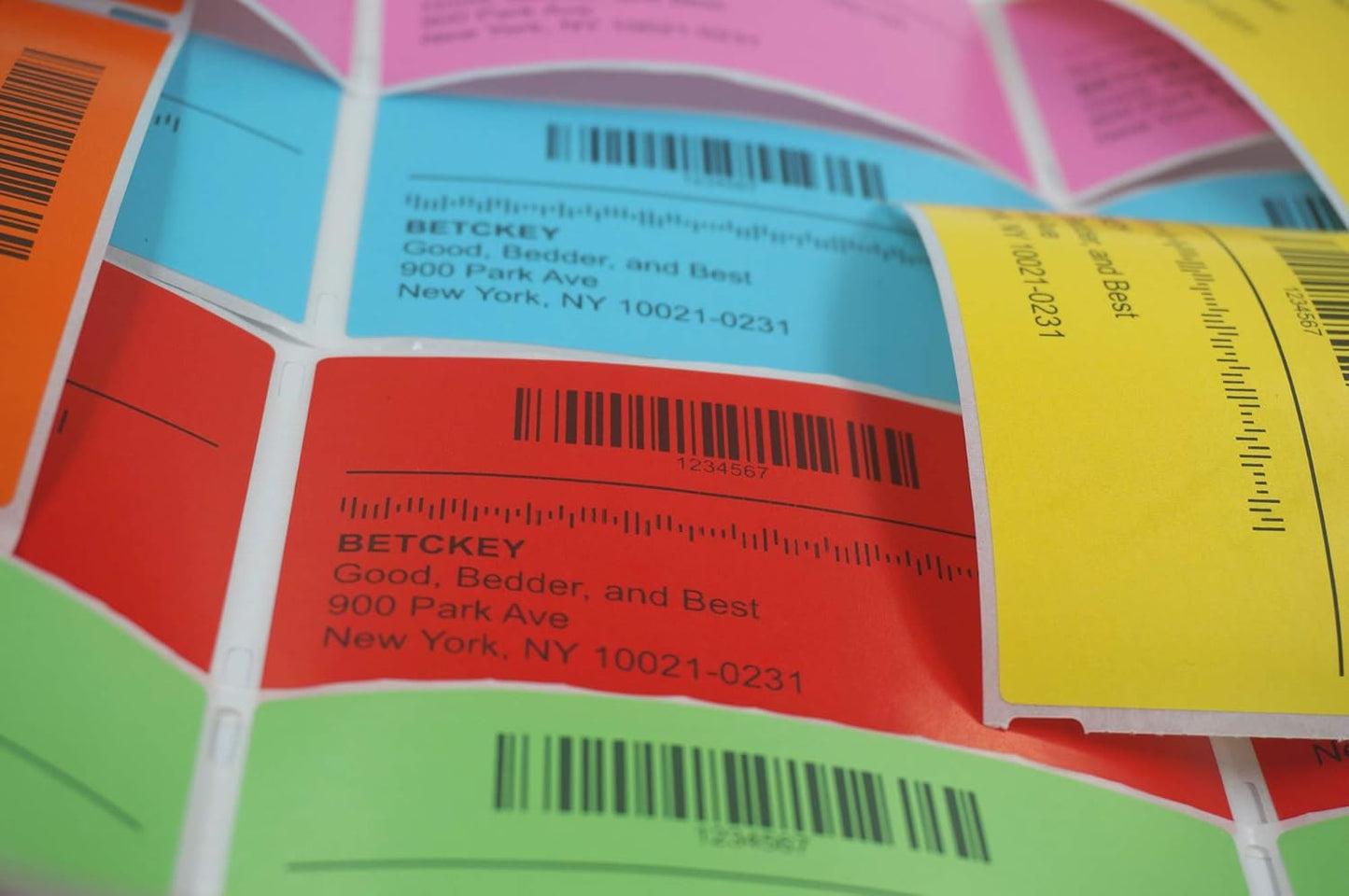 BETCKEY - 3" x 1.5" Barcode Shipping & Address Labels Compatible with Zebra & Rollo Label Printer,Premium Adhesive & Perforated[Pink, 6 Rolls, 5700 Labels]