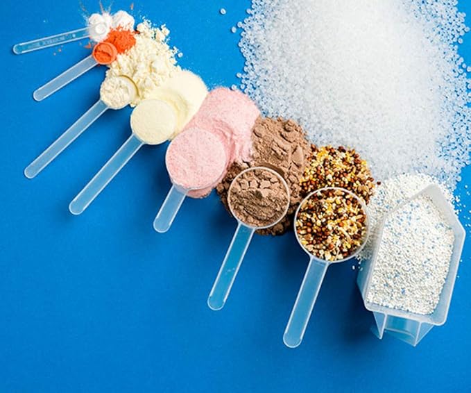 Plastic Measuring Scoop, (50 cc | 10 tsp | 3.33 Tbsp | 50 mL) Long Handle Spoons for Powders, Granules, Coffee, Pet Food, Baking Supplies, Protein and Other Dry Goods, BPA Free (Set of 1)