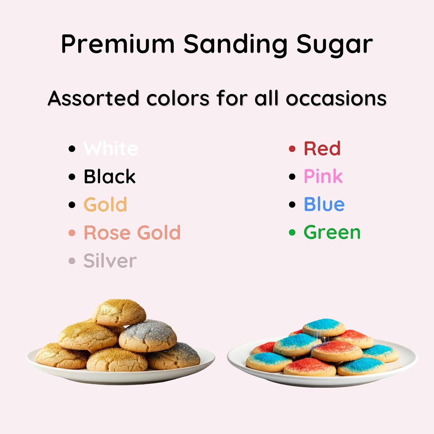 Bakerpan Black Sanding Sugar for Baking & Cookie Decorating - 5 Ounce Edible Black Sugar Sprinkles for Cookies, Cakes, Cocktails (Made In USA)