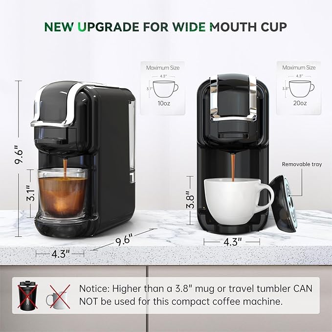 Multi-Capsule Coffee Maker, Hot/Cold Coffee Maker, Milk, ESE Pod Ground Coffee, Cafeteria, 19 Bar, 5 in 1 (Color : H2B WH, Size : CHINA_EU)