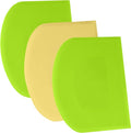 SURDOCA Dough Scraper Bench Scraper - 3P 9.5x6.1" Plastic Flexible Bowl Scraper, Sharp Edge & Angles Cake Scraper. Non-Slip Bakeware Decorating Tools Sculpting & Modeling Tools - Green+Yellow+Green