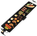 35” Electric Griddle, Extra Large Nonstick Teppanyaki Grill with Adjustable Temperature, Drip Tray & Insulated Handles, Easy-to-clean Pancake Griddle, BBQ Grill for Indoor Outdoor & Party
