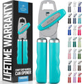Zulay Kitchen Heavy Duty Stainless Steel Can Opener Manual with Bottle Opener - Rust Proof Manual Can Opener With Turn Knob & Soft Grip Handles