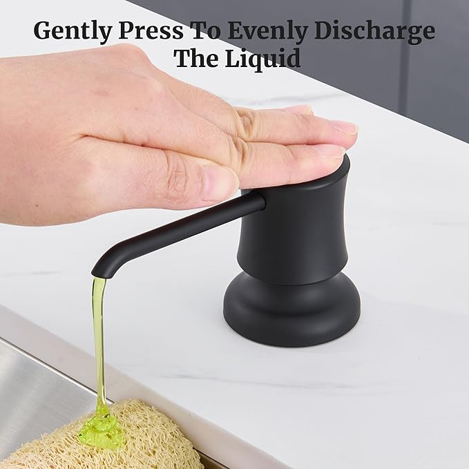 Ultimate Unicorn Soap Dispenser (Matte Black) for Kitchen Sink, with Liquid Hand & Dish Bottle.