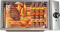 Electric Indoor Grill 1800W, 2 in 1 Smokeless Indoor Stainless Steel Grills with Non-stick Removable Grill & Grease Catcher Tray, 122-302°F Temperature Control Portable Flat Top Korean BBQ Grill
