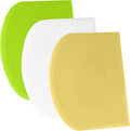 SURDOCA Dough Scraper Bench Scraper - 3P 9.5x6.1" Plastic Flexible Bowl Scraper, Sharp Edge & Angles Cake Scraper. Non-Slip Bakeware Decorating Tools Sculpting & Modeling Tools - White+Yellow+Green