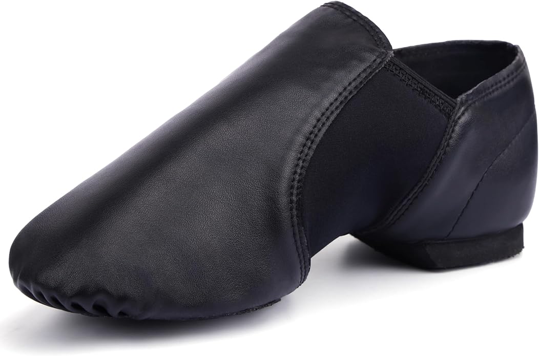 Linodes Unisex 006 PU Leather Upper Slip-on Jazz Shoe for Women and Men's Dance Shoes