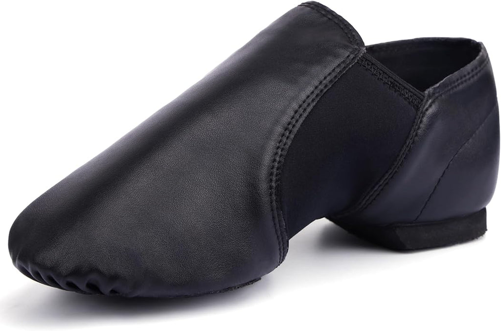 Linodes Unisex 006 PU Leather Upper Slip-on Jazz Shoe for Women and Men's Dance Shoes