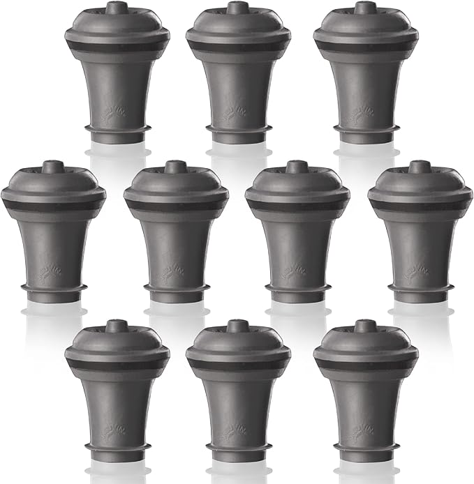 Vacu Vin Wine Saver Vacuum Stoppers – Set of 10 – Airtight Seal for Opened Bottles – Preserves Wine Freshness Up to 10 Days – Reusable & Dishwasher Safe – Compatible with Vacu Vin Wine Saver Pump
