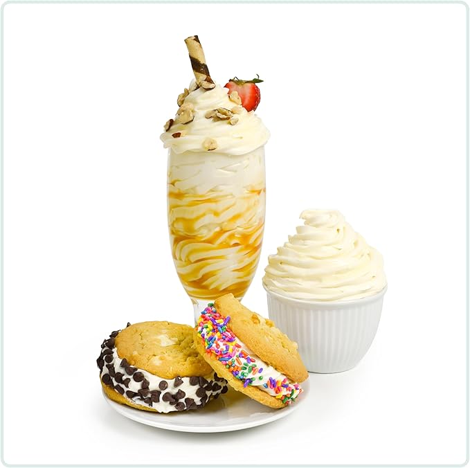 Nostalgia Easy-Dispensing Soft Serve Ice Cream & Frozen Dessert Machine, Makes 1 Quart of Ice Cream, Milkshakes, Frozen Yogurt, Gelato in Minutes, Ice Cream Sandwiches, With LED Display, White