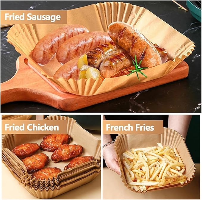 Large Air Fryer Disposable Paper Liners Nonstick 23cm Oven Airfryer Parchment Baking Paper ，Compatible For Ninja，Compatible For COSORI ，Grill Cooking Basket(20cm round,300 Pcs)