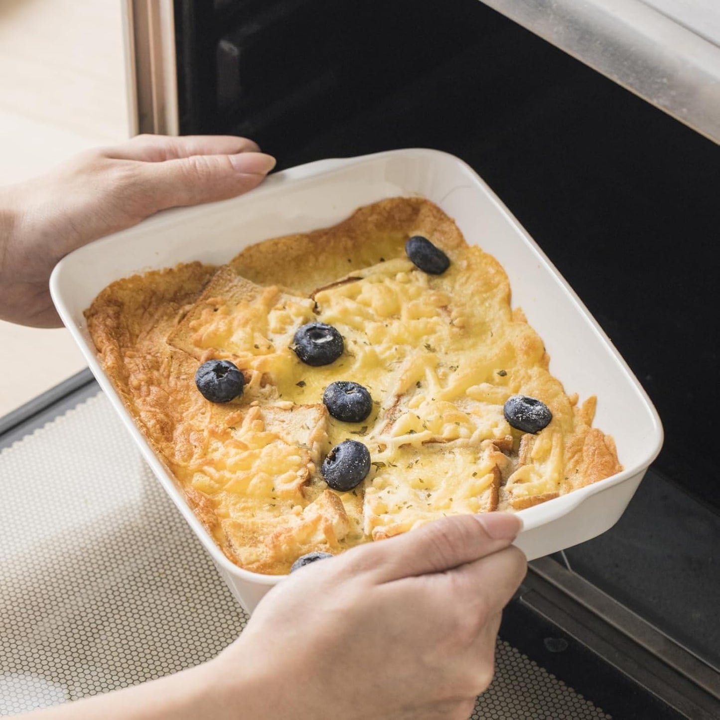 3.3 QT Ceramic Baking Dish, White Casserole Dish,Lasagna Pan for Oven, Bakeware for Baking, Kitchen Decor, Microwave Oven Safe, Dinner Party (8.7" x 11.8")