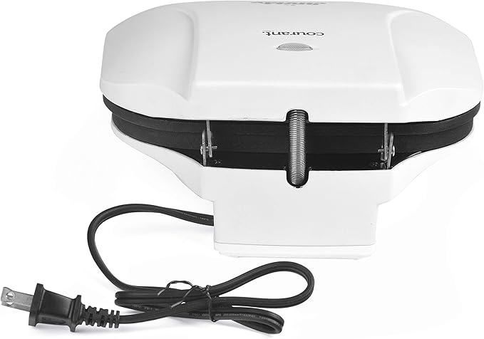Courant 2-Serving Classic Plate Electric Indoor Grill and Panini Press, Contact Grill Champ, White