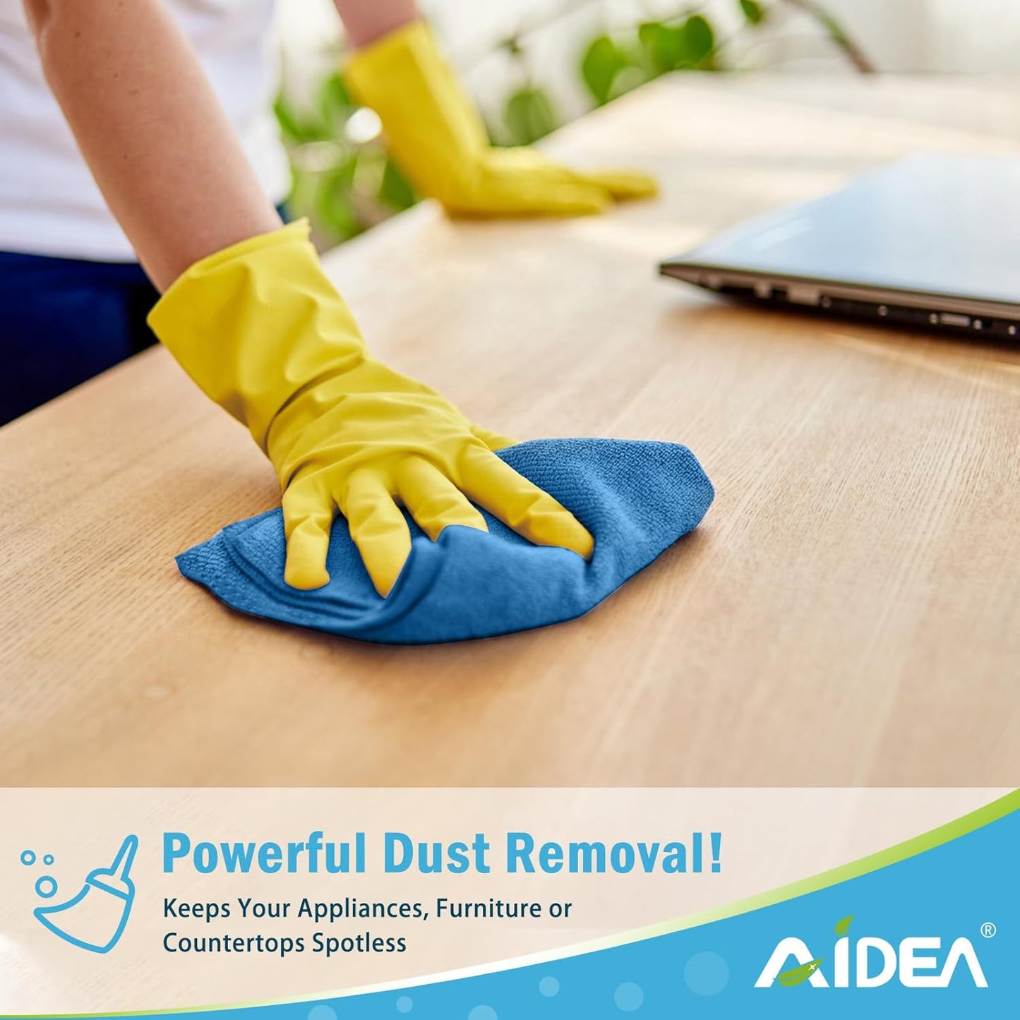 AIDEA Microfiber Cleaning Cloth, 100PK, Soft Absorbent Rags, Microfiber Towels for Cars, Kitchen Towels, Dusting Cloth for Home, Window, Cleaning Supplies, 12"×12"