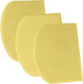 SURDOCA Dough Scraper Bench Scraper - 3P 9.5x6.1" Plastic Flexible Bowl Scraper, Sharp Edge & Angles Cake Scraper. Non-Slip Bakeware Decorating Tools Sculpting & Modeling Tools - Pure Yellow